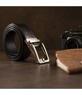 Мужской ремень с оригинальной автоматической пряжкой Vintage 20306 Черный фото, картинка, изображение