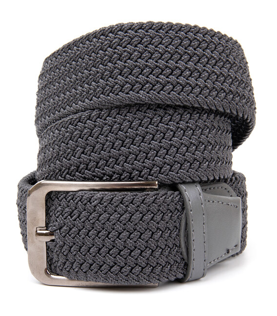 Текстильный ремень мужской классика Vintage 20518 Серый фото, картинка, изображение