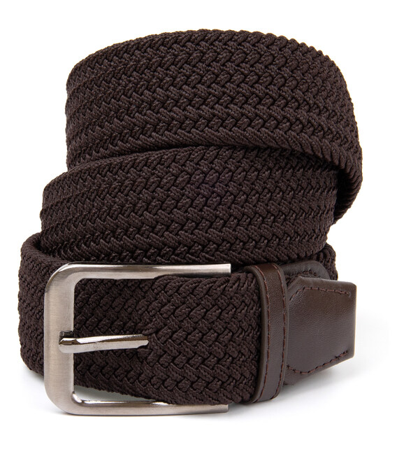 Текстильный ремень мужской классика Vintage 20519 Коричневый фото, картинка, изображение