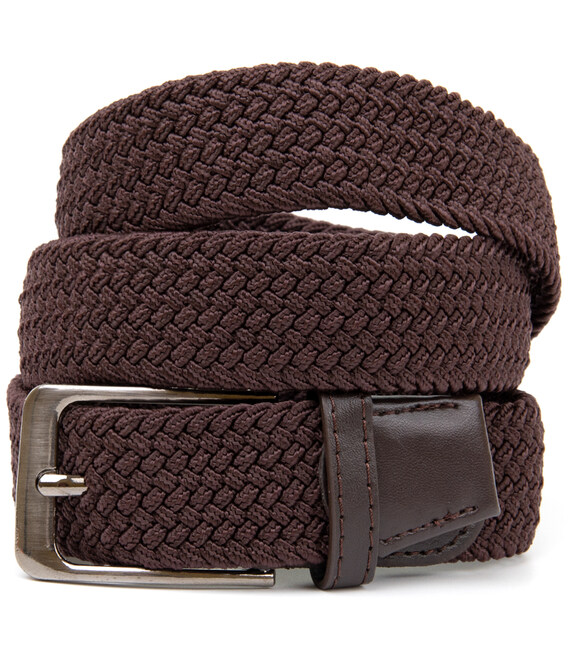 Текстильный мужской ремень классика Vintage 20523 Коричневый фото, картинка, изображение