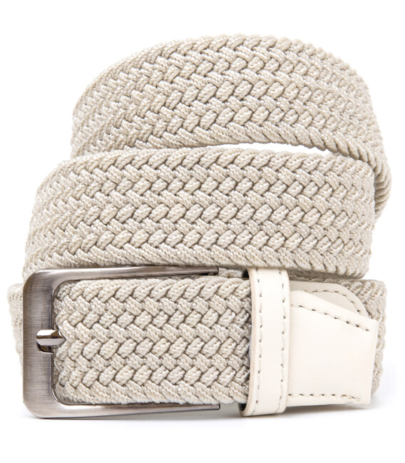 Текстильный мужской ремень классика Vintage 20528 Белый фото, картинка, изображение