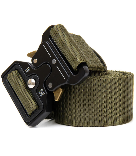 Текстильний ремінь з чорною пряжкою Vintage 20549 Хакі картинка, зображення, фото
