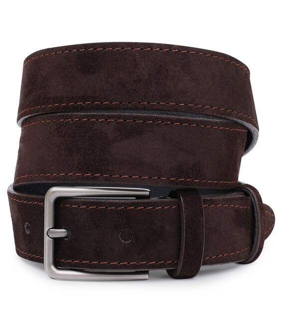 Классический замшевый ремень для мужчин Vintage 20705 Коричневый фото, картинка, изображение