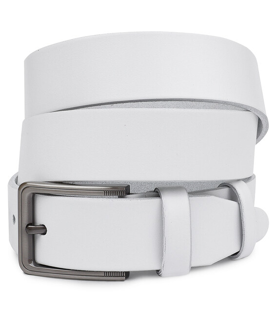 Гладкий стильный мужской ремень Vintage 20718 Белый фото, картинка, изображение