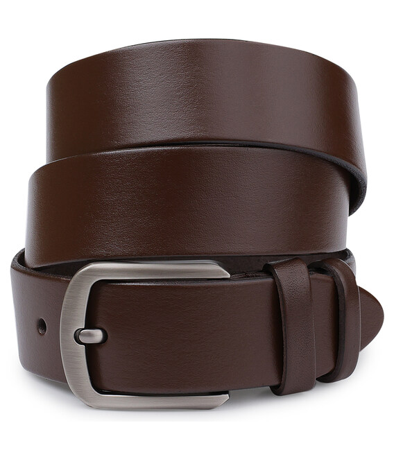 Кожаный мужской гладкий ремень Vintage 20726 Коричневый фото, картинка, изображение