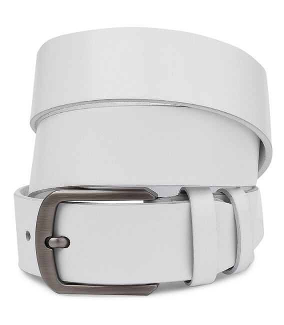 Ремінь шкіряний унісекс Vintage 20729 Білий картинка, зображення, фото