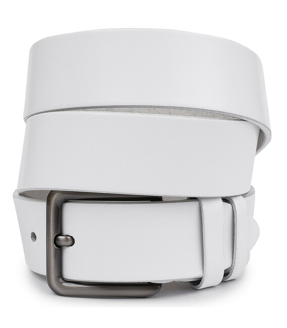 Гладкий добротный мужской ремень Vintage 20737 Белый фото, картинка, изображение