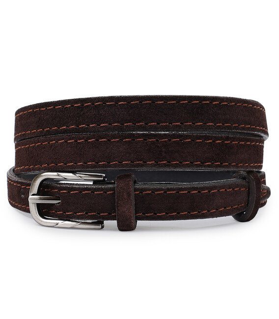 Замшевий елегантний жіночий ремінь Vintage 20757 Темно-коричневий картинка, зображення, фото