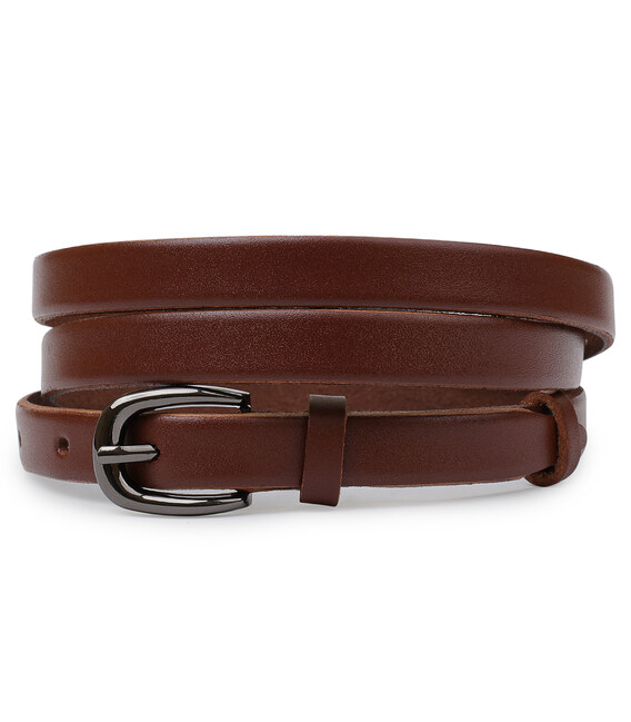 Гладкий кожаный женский ремень Vintage 20758 Коричневый фото, картинка, изображение