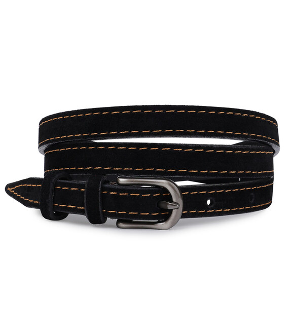 Стильный замшевый ремень для женщин Vintage 20772 Черный фото, картинка, изображение