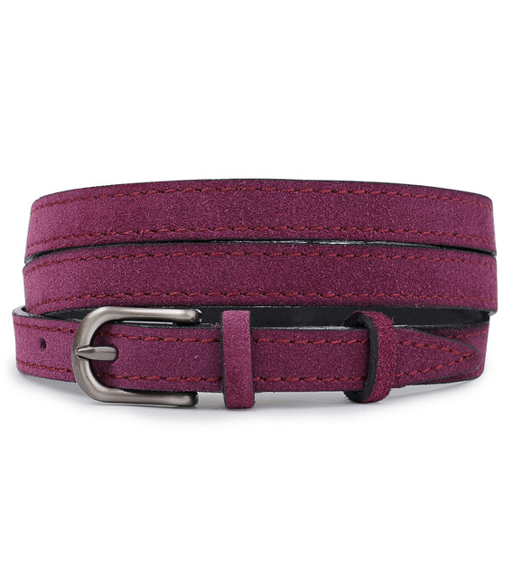 Женский тонкий замшевый ремень Vintage 20774 Фиолетовый фото, картинка, изображение