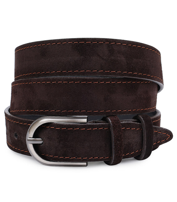 Практичный замшевый ремень Vintage 20800 Темно-коричневый фото, картинка, изображение