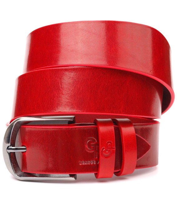 Жіночий яскравий ремінь із натуральної шкіри Grande Pelle 21457 Червоний картинка, зображення, фото