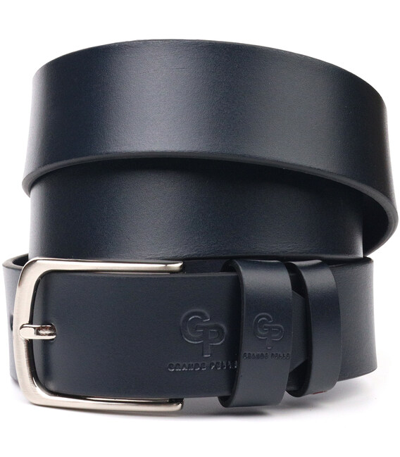 Превосходный ремень для мужчин из натуральной кожи Grande Pelle 21469 Синий фото, картинка, изображение
