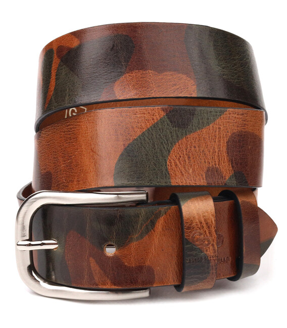 Ремінь для чоловіків у стилі мілітарі з натуральної шкіри Grande Pelle 21478 Коричневий картинка, зображення, фото