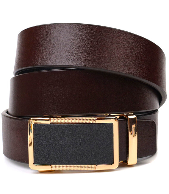 Брючний чоловічий ремінь із натуральної шкіри 21476 Vintage Коричневий картинка, зображення, фото