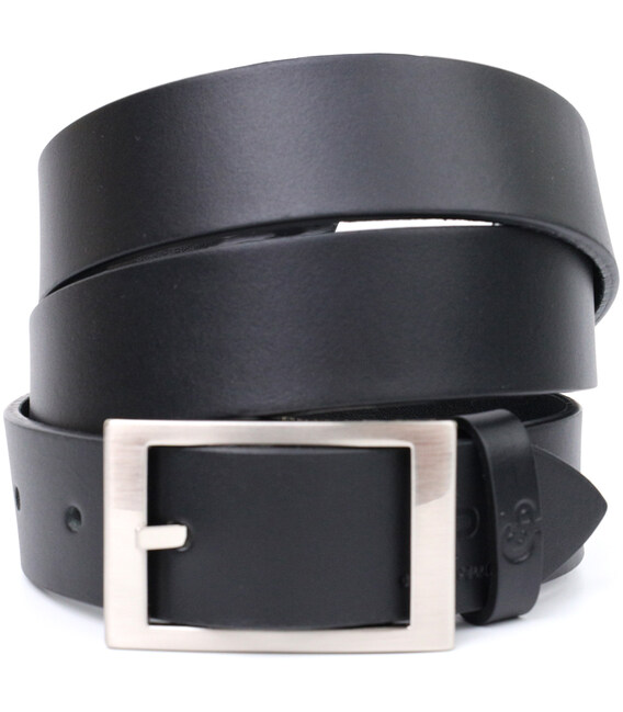 Кожаный брючный ремень для мужчин из квадратной пряжкой GRANDE PELLE 11678 Черный фото, картинка, изображение