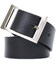 Кожаный брючный ремень для мужчин из квадратной пряжкой GRANDE PELLE 11678 Черный фото, картинка, изображение