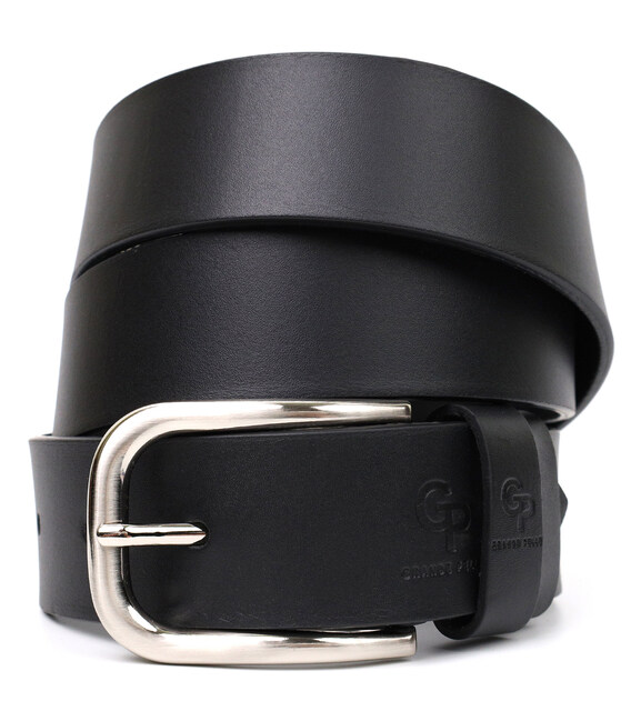 Шкіряний чоловічий ремінь під джинси GRANDE PELLE 11682 Чорний картинка, зображення, фото