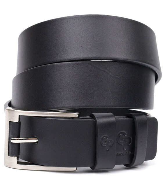 Интересный ремень под джинсы из натуральной кожи GRANDE PELLE 11687 Черный фото, картинка, изображение