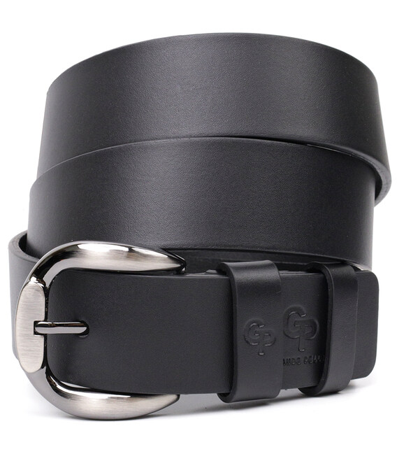 Люксовий ремінь під джинси з натуральної шкіри GRANDE PELLE 11691 Чорний картинка, зображення, фото