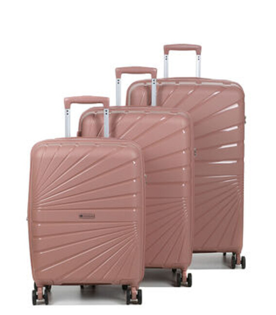 Набор чемоданов Airtex 287 Worldline розовое золото фото, картинка, изображение