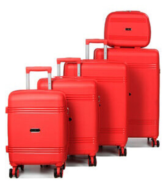 Комплект из 4 чемоданов и кейса Snowball 21204 Valparaiso красный фото, картинка, изображение