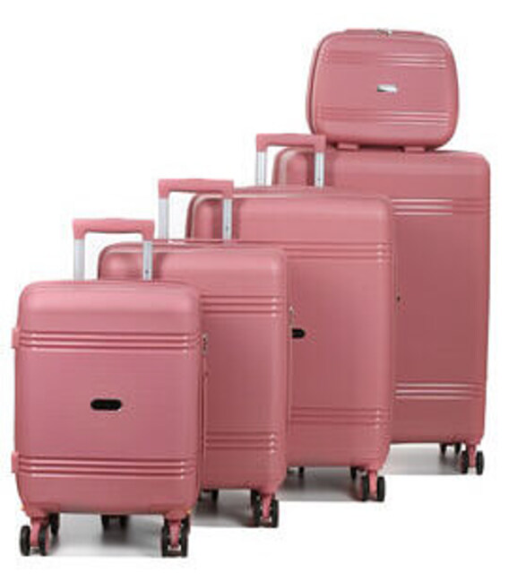 Комплект из 4 чемоданов и кейса Snowball 21204 Valparaiso розовое золото фото, картинка, изображение