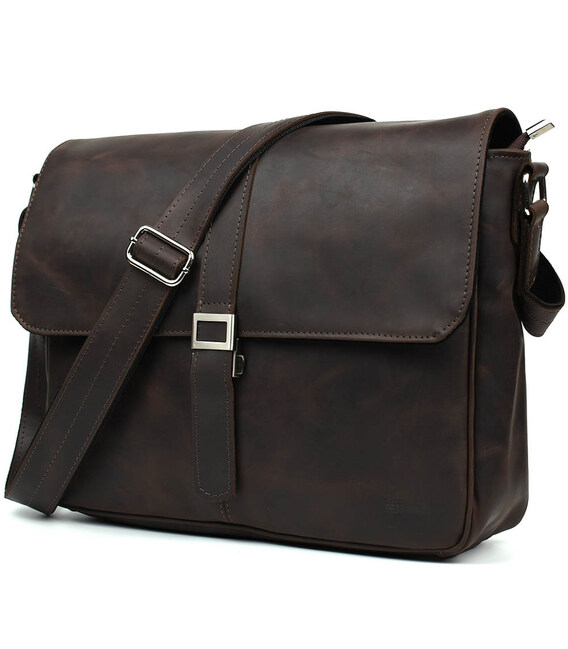 Чоловіча сумка через плече з коричневої крейзі TARWA RC-1046-4lx фото, картинка, изображение