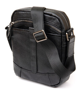 Сумка компактна чоловіча Vintage 14652 Чорна картинка, зображення, фото