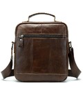 Сумка чоловіча гладка Vintage 14700 Коричнева картинка, зображення, фото