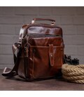 Сумка мужская гладкая Vintage 14700 Коричневая фото, картинка, изображение