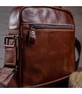 Сумка чоловіча гладка Vintage 14700 Коричнева картинка, зображення, фото