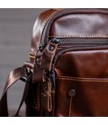 Сумка чоловіча гладка Vintage 14700 Коричнева картинка, зображення, фото
