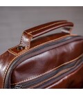 Сумка чоловіча гладка Vintage 14700 Коричнева картинка, зображення, фото