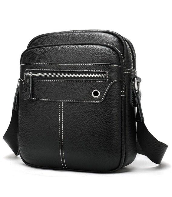 Сумка чоловіча шкіряна флотар Vintage 20018 Чорна картинка, зображення, фото