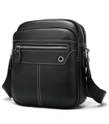 Сумка чоловіча шкіряна флотар Vintage 20018 Чорна картинка, зображення, фото