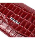 Красивий жіночий гаманець з клапаном із фактурної шкіри під крокодила KARYA 21115 Червоний картинка, зображення, фото