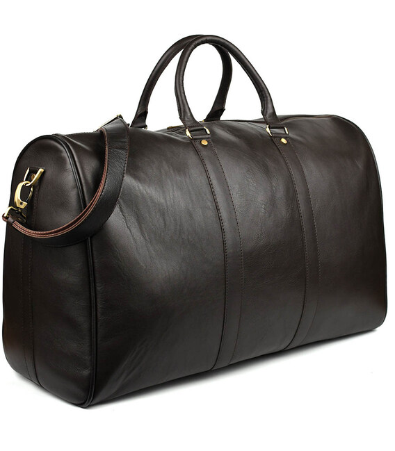 Велика шкіряна дорожня сумка 61см TARWA GC-9551-4lx коричнева Наппа фото, картинка, изображение