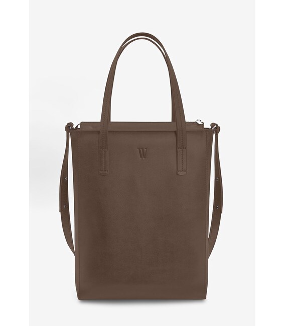 Кожаный шоппер Nancy темно-бежевый фото, картинка, изображение