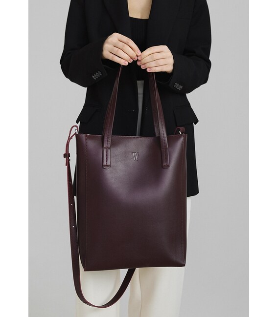 Кожаный шоппер Nancy бордовая фото, картинка, изображение