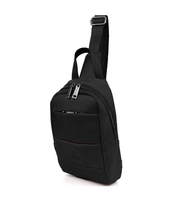 Рюкзак слінг шкіряний з кишенями TARWA RA-6010-3md фото, картинка, изображение