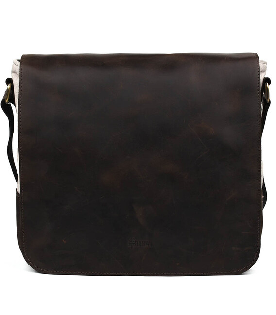 Сумка через плече розміру А4 з парусини та шкіри RCJ-6601-3md TARWA фото, картинка, изображение