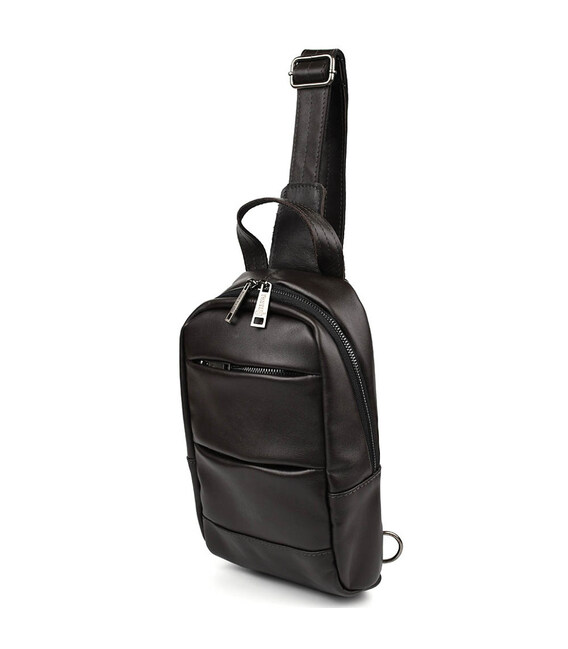 Рюкзак слінг шкіряний з кишенями TARWA GC-6010-3md фото, картинка, изображение