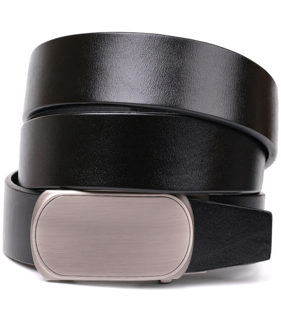 Оригінальний чоловічий ремінь з автоматичною овальною пряжкою Vintage 20213 Чорний картинка, зображення, фото