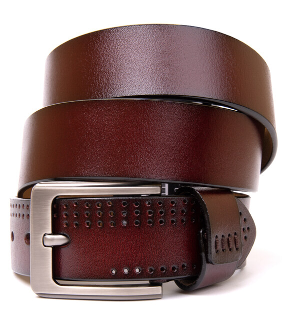 Ремінь з дірками чоловічий Vintage 20381 Коричневий картинка, зображення, фото