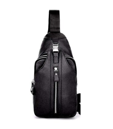 Сумка-слінг чорна шкіряна Tiding Bag F-A25F-5003A картинка, зображення, фото
