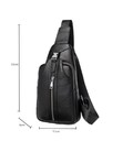 Сумка-слінг чорна шкіряна Tiding Bag F-A25F-5003A картинка, зображення, фото