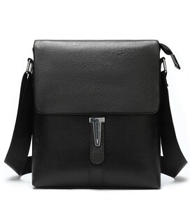 Сумка-месенджер шкіряна флотар Vintage 20032 Чорна