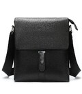 Сумка-месенджер шкіряна флотар Vintage 20032 Чорна картинка, зображення, фото